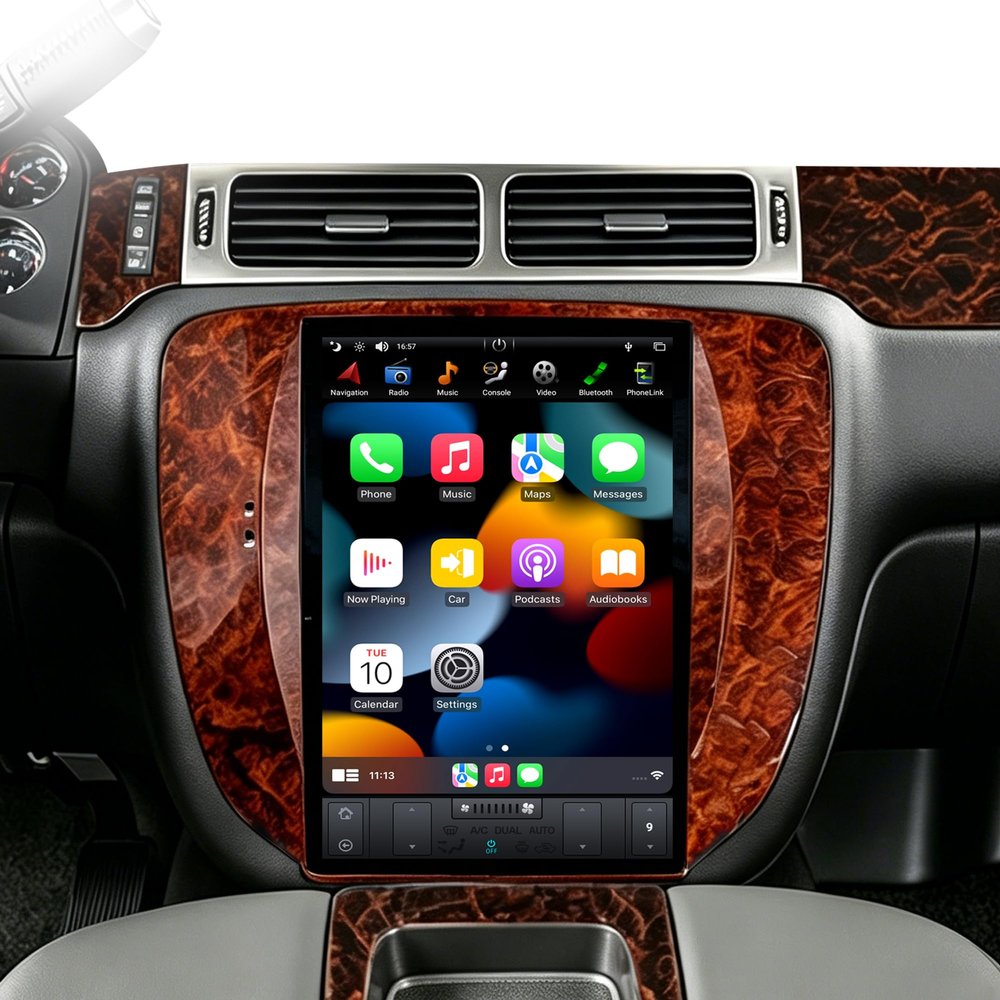 2026 New 12.1 Android Car Stereo Radio, Vertical Touch Screen GPS Navigation Head Unit, PX6 4GB RAM 64GB ROM, in-Dash Multimedia Player for GMC Yukon Sierra Chevy Tahoe Silverado Suburban Avalanche