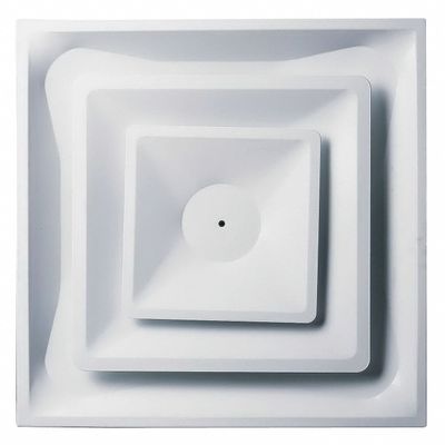 2 Cone,Ceiling Diffuser, White 5 7/16 in Depth 10 in Diffuser Duct Size Square-2040006675