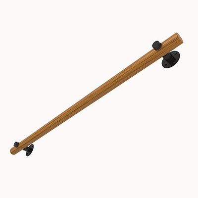 Handrails Complete Kit, Wall Mounted Pine Wood Round Bar Staircase Railing, Barrier-Free Non-Slip Staircase Grab Bar, for Indoor Stairs, Garden, Corridor, Lofts (Color : Brown, Size : 120CM)