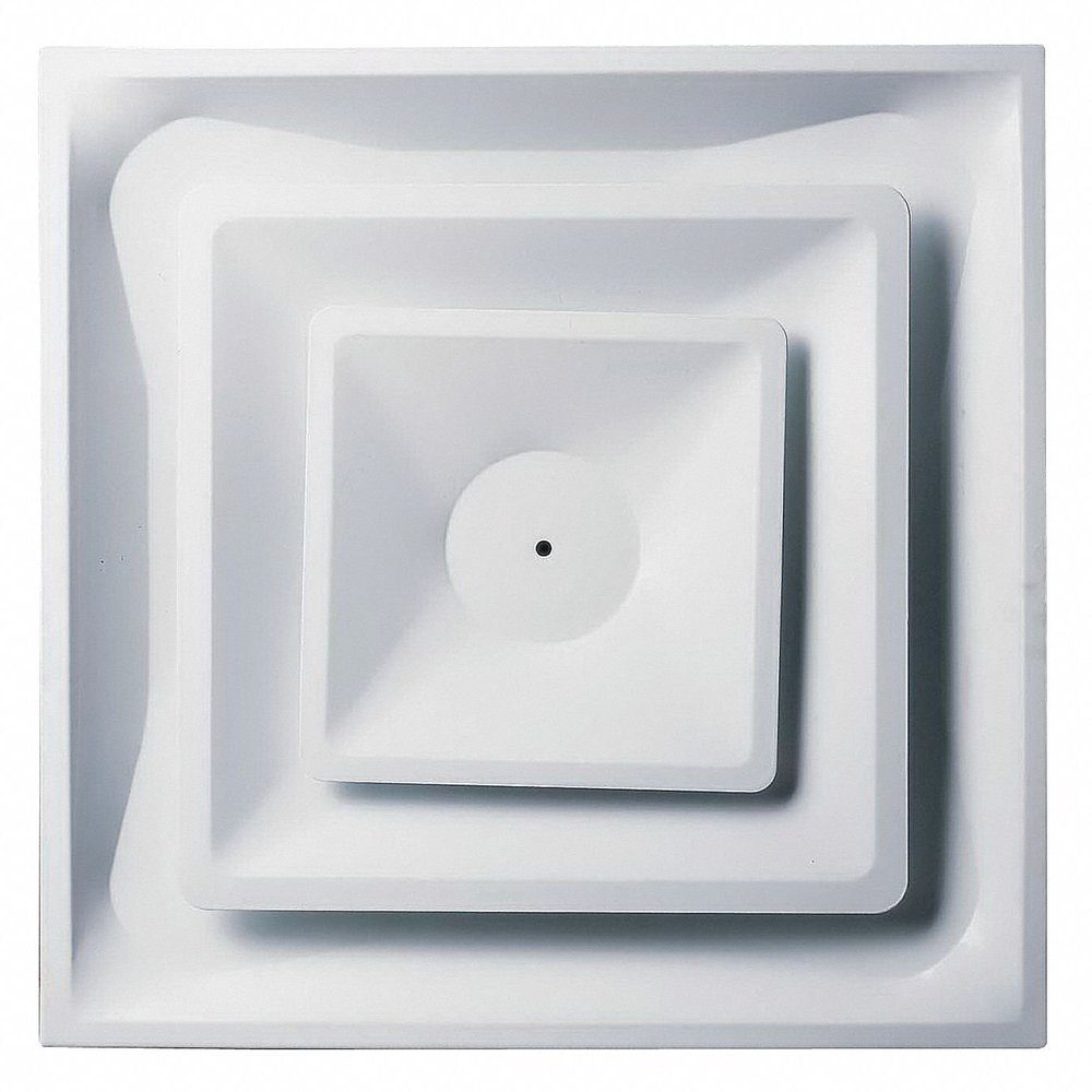 2 Cone,Ceiling Diffuser, White 5 7/16 in Depth 8 in Diffuser Duct Size Square-2040006673