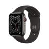 Apple Watch Series 6 (GPS + Cellular, 44mm) - Graphite Stainless Steel Case with Black Sport Band (Renewed) view 1