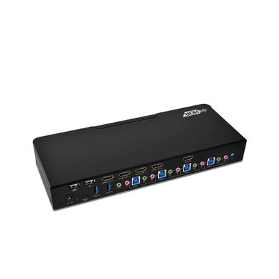 gofanco Prophecy HDMI 2.0a KVM Switch 4 Port  4K @60Hz 4:4:4, HDR, 18Gbps, 3D, HDCP 2.2/1.4 - USB Keyboard/Mouse Plus USB 3.0 Hub, Audio in and Out, Hotkeys - KVM Switch 4 Computers (PRO-KVMaud4Pv2)