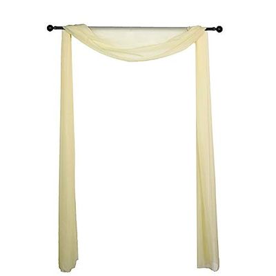 BalsaCircle 18 feet Champagne Sheer Organza Curtain Panel Backdrop Drape - Wedding Ceremony Reception Party Home Decorations Supplies
