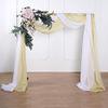 BalsaCircle 18 feet Champagne Sheer Organza Curtain Panel Backdrop Drape - Wedding Ceremony Reception Party Home Decorations Supplies view 3