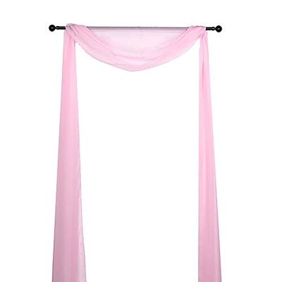 BalsaCircle 18 feet Pink Sheer Organza Curtain Panel Backdrop Drape - Wedding Ceremony Reception Party Home Decorations Supplies