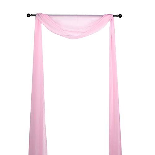 BalsaCircle 18 feet Pink Sheer Organza Curtain Panel Backdrop Drape - Wedding Ceremony Reception Party Home Decorations Supplies