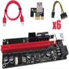 6 Pack GPU Riser Latest V009S ALB Vendor PCIE Riser 6 PIN + MOLEX GPU Mining ETH view 3