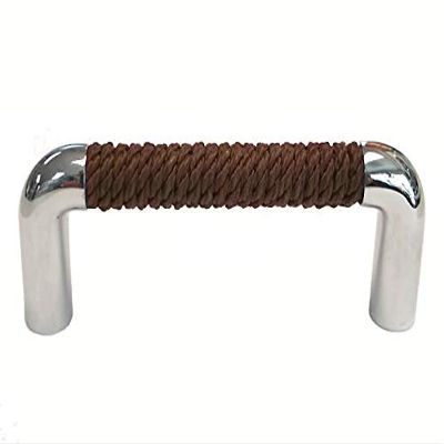 Nautiluxe Nautical Rope Drawer Pull (Chrome/Brown)