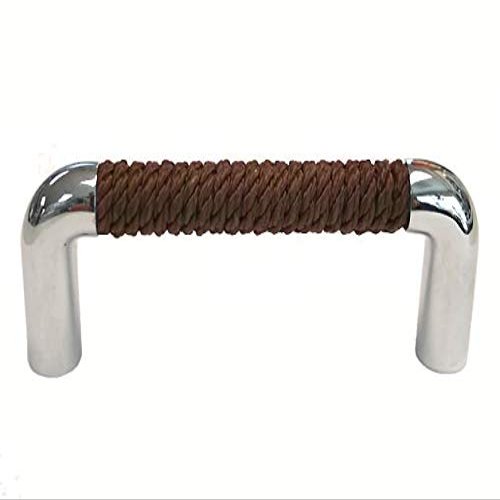Nautiluxe Nautical Rope Drawer Pull (Chrome/Brown)