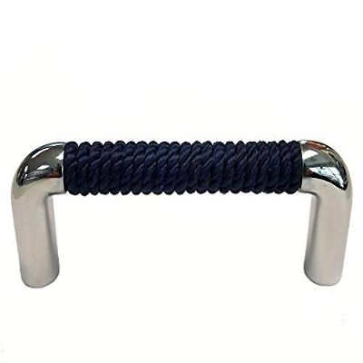 Nautiluxe Nautical Rope Drawer Pull (Chrome/Navy Blue)