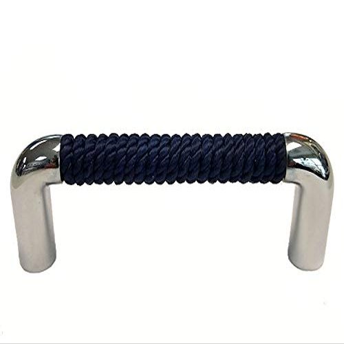 Nautiluxe Nautical Rope Drawer Pull (Chrome/Navy Blue)
