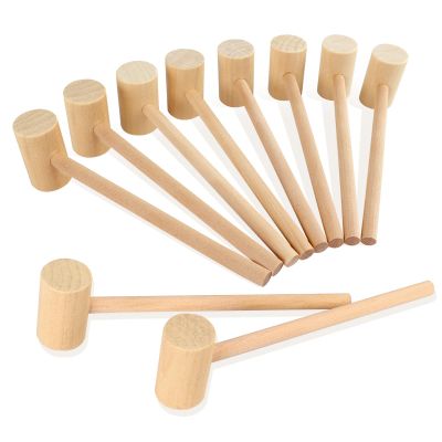 10Pack Small Wooden Hammers for Breakable Chocolate Heart, Valentine's Day