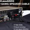 HANNLINTE 12AWG Speaker Cable (25 Feet), 1 Pack Premium Heavy Duty Braided Speaker Wire with Dual Gold Plated Banana Plug in-Wall CL2 Rated, Oxygen-Free Copper (Black) view 2