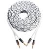 HANNLINTE 12AWG Speaker Cable (25 Feet), 1 Pack Premium Heavy Duty Braided Speaker Wire with Dual Gold Plated Banana Plug in-Wall CL2 Rated, Oxygen-Free Copper (White) view 1