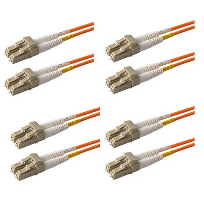 SpeedyFiberTX - 4-Pack 5 Meter Multimode OM1 62.5/125 Fiber Optic Patch Cable, Duplex LC to LC, Slim Zipcord OFNR Cable Jacket