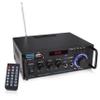 Pyle 200W Stereo Power Amplifier with Bluetooth - Dual Channel Audio Receiver - LED Display - RCA - USB - SD - MIC IN - FM Radio - AUX Input - Perfect for Home & Computer Audio - PDA29BU.5 view 1