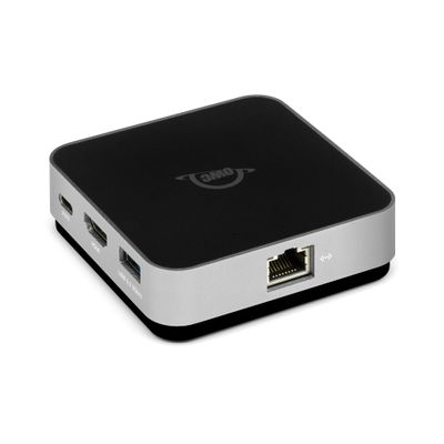 OWC USB-C Travel Dock E, 6 Port, Bus-Powered, USB Type-C 100W Pass Through, one 4K Display, (2) USB 3.2 Type-A, HDMI, SD Card, Gigabit Ethernet, Compatible with Thunderbolt Devices