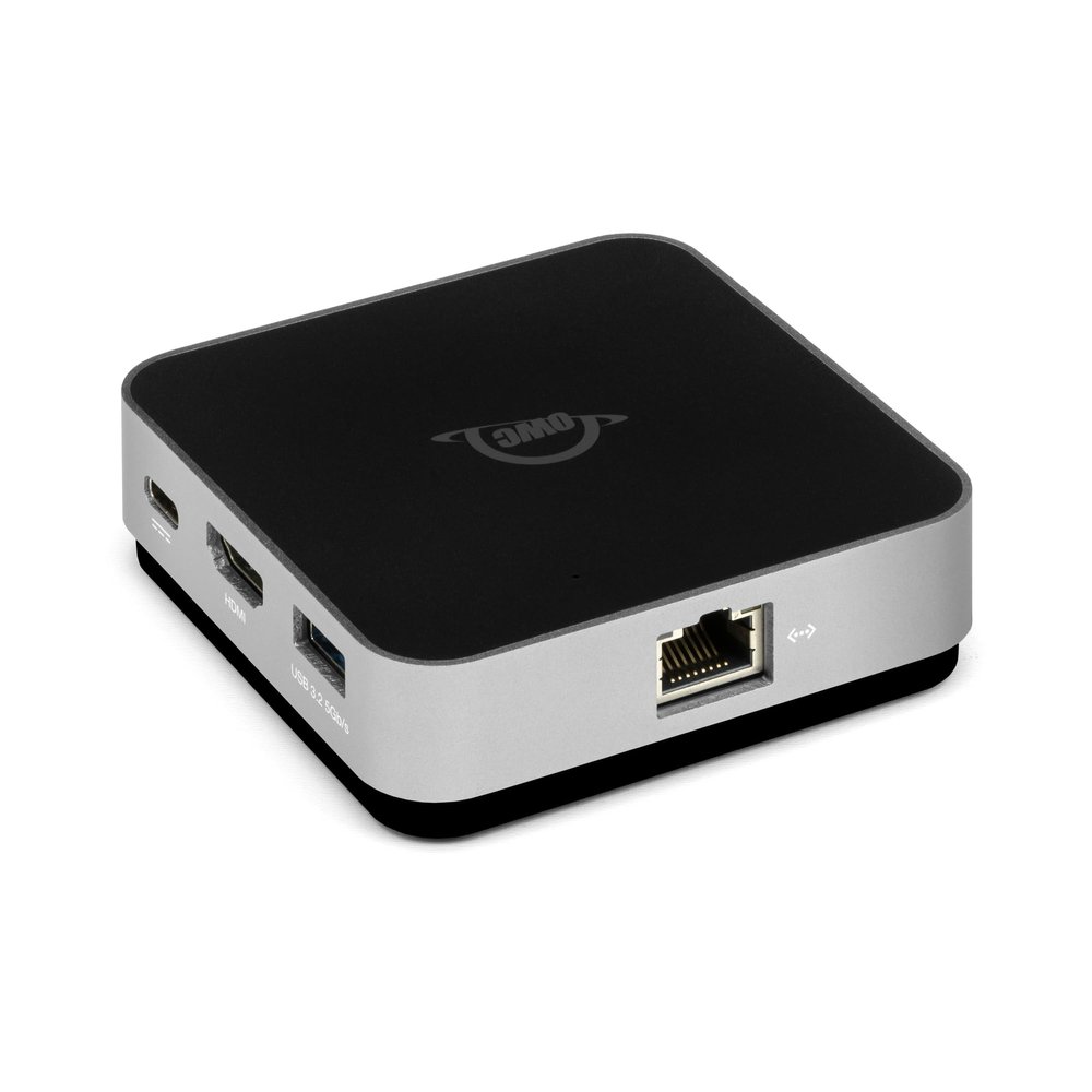 OWC USB-C Travel Dock E, 6 Port, Bus-Powered, USB Type-C 100W Pass Through, one 4K Display, (2) USB 3.2 Type-A, HDMI, SD Card, Gigabit Ethernet, Compatible with Thunderbolt Devices