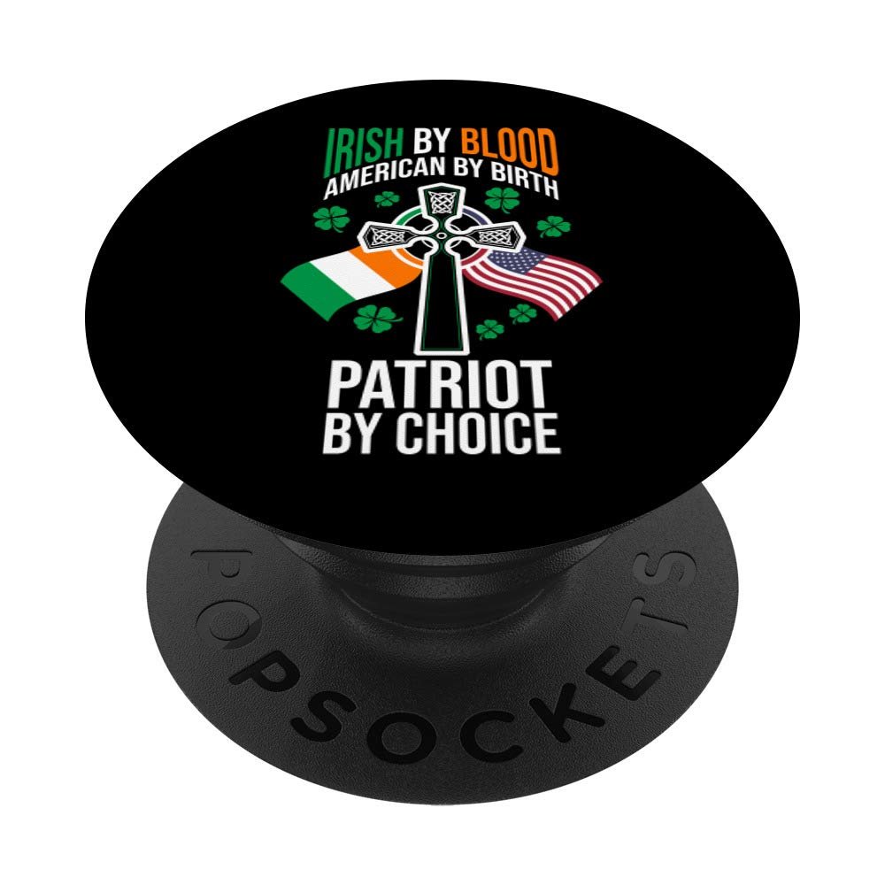 Irish American Flag Celtic Cross Funny St Patrick's Day Gift PopSockets PopGrip: Swappable Grip for Phones & Tablets