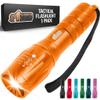 GORILLA GRIP Powerful LED Tactical Flashlight, 750 FT High Lumens 5 Adjustable Modes, Water Resistant, Ultra Bright Zoom Flashlights, Small Mini Flash Light, Camping, Night Dog Walking, Orange view 1