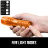 GORILLA GRIP Powerful LED Tactical Flashlight, 750 FT High Lumens 5 Adjustable Modes, Water Resistant, Ultra Bright Zoom Flashlights, Small Mini Flash Light, Camping, Night Dog Walking, Orange view 4