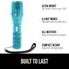GORILLA GRIP Powerful LED Tactical Flashlight, 750 FT High Lumens 5 Adjustable Modes, Water Resistant, Ultra Bright Flashlights, Small Mini Flash Light, Camping, Night Dog Walking, 2 Pack Turquoise view 2