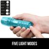 GORILLA GRIP Powerful LED Tactical Flashlight, 750 FT High Lumens 5 Adjustable Modes, Water Resistant, Ultra Bright Flashlights, Small Mini Flash Light, Camping, Night Dog Walking, 2 Pack Turquoise view 4