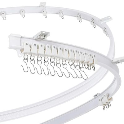 Jetec 26 Feet/ 8 Meters Flexible Bendable Ceiling Curtain Track, Mount for Rail with Curtain Tracks System Bunk Bed Window, Room Divider, Door, Shower, Rv(White)