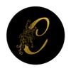Initial C Letter Floral Rose 0n Matte Black PopSockets PopGrip: Swappable Grip for Phones & Tablets view 3