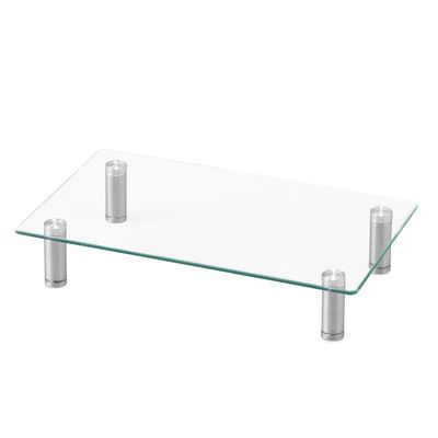 Iris Ohyama MNS-4 Monitor Stand for Clean Desk 15.7 inches (40 cm) Wide Glass Type Large Storage Area Wide Design Raises Eye Lines to Reduce Neck and Shoulder Burden Simple Design Fits Interior Flat
