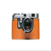 Handmade Genuine Real Leather Half Camera Case Bag Cover for Canon VT VT Deluxe VI-T Film Camera Sandy Brown Color view 3