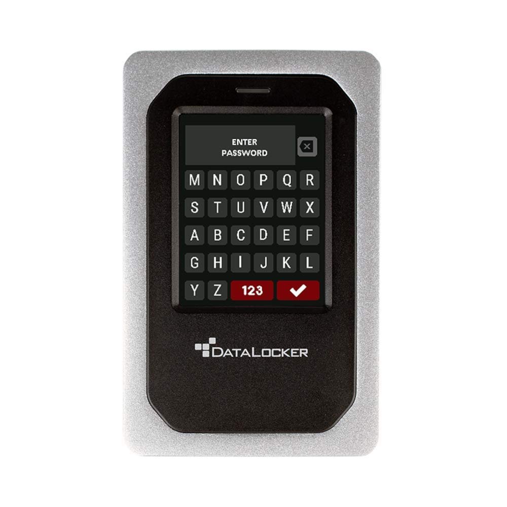 DataLocker DL4 FE 1TB Password Protected Encrypted SSD, Easy Screen Guided Setup, AES 256, IP64 Dust/Water Resistant, TAA Compliant Trusted FIPS 140-3 Level 3, OS Independent, USB-C/USB-A