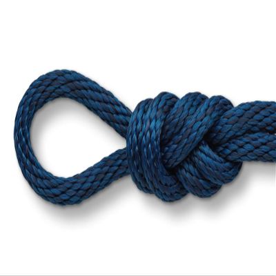 Montauk Rope 3/8" (10mm) Solid Braid Polypro Derby Rope  Low Stretch Polypropylene Rope for Horse Halters, Leads, Crafts, Decorative Barriers and Outdoor Use  Floats- Navy Blue - 50 Feet