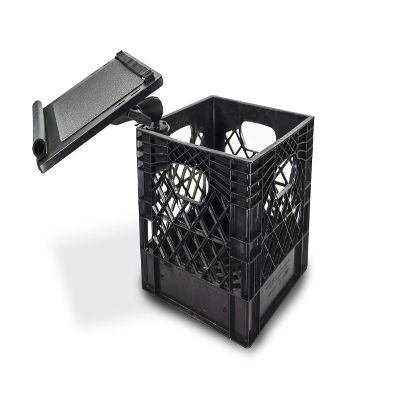 AutoExec AUE80024 Milk Crate Vehicle and Mobile Office Work Station with Laptop Tray, Black