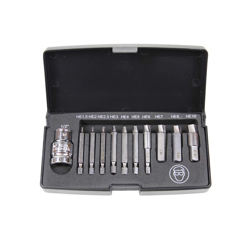 K Tool International KTI75422 Damaged Hex Screw Extractor Set - 11 Piece