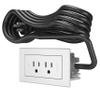 Legrand Wiremold RD2WH radiant Furniture Power Center, Recessed Power Strip, 2 Outlets, 6 Foot Cord, White view 1