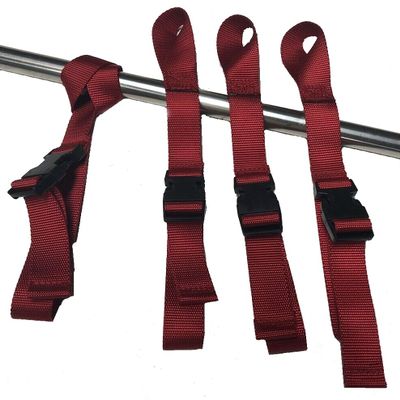Set of 4 Line Hanger, Rope Hanger, Cord Hanger Straps with Preformed Loop (Red)