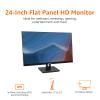 Amazon Basics 24-inch IPS Monitor 75 Hz Powered with AOC Technology FHD 1080P HDMI, Display Port and VGA Input VESA Compatible Built-in Speakers for Office and Home, Black view 2