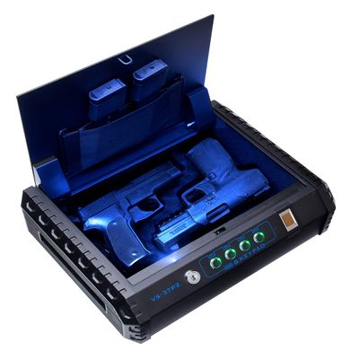 Viking Security Safe VS-37PZX Two Gun Safe with FBI Certified Fingerprint Biometric Sensor & Keypad 2 Handgun Capacity Pistol
