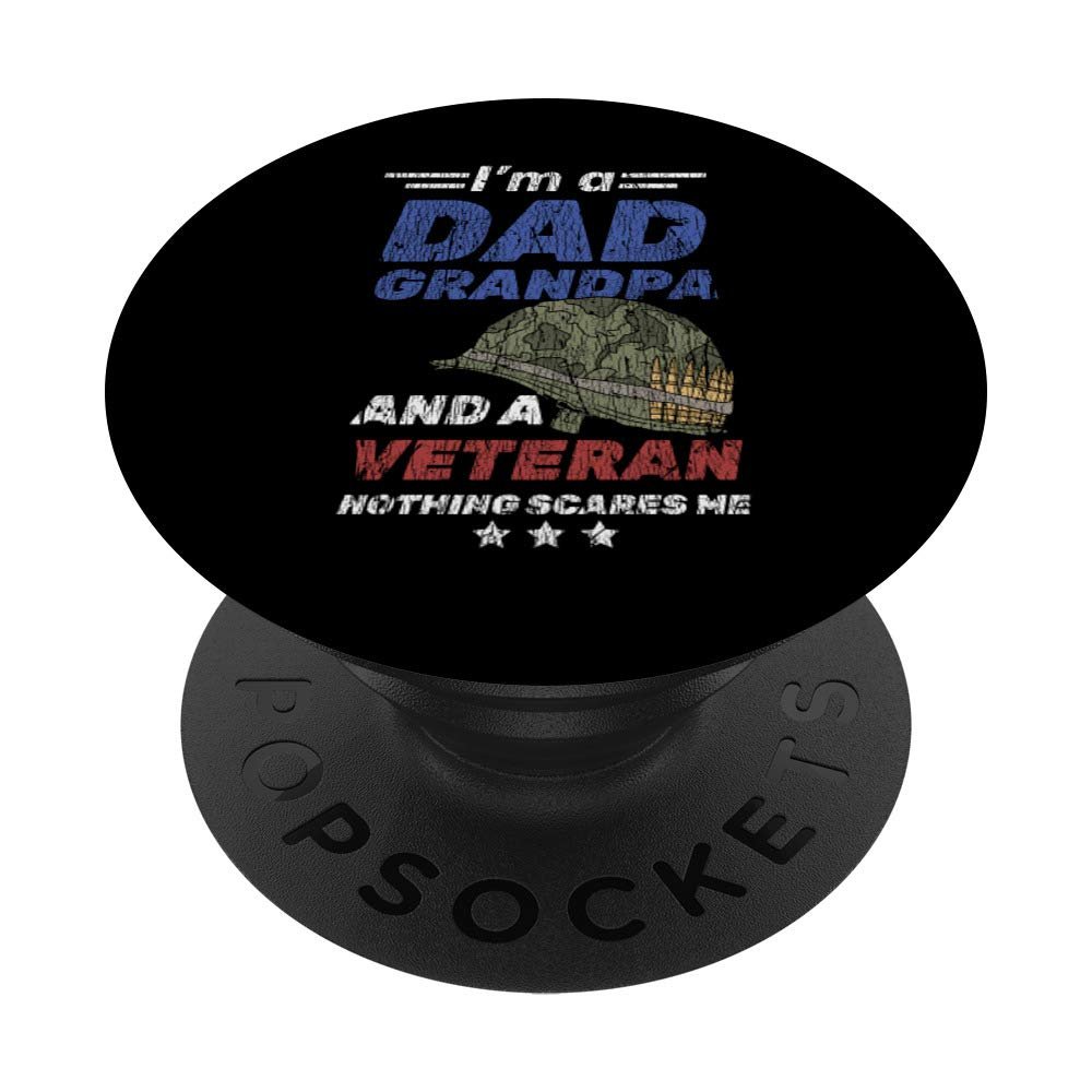 Vintage Veteran Dad Grandpa Hero Proud Army Vietnam Veteran PopSockets PopGrip: Swappable Grip for Phones & Tablets