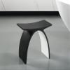 Black Matte Arched Solid Surface Resin Bathroom/Shower Stool view 3
