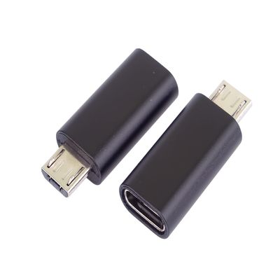 Premium Cord USB-C to Micro USB Adapter, USB-C/Female to USB 2.0 Micro-B/Male, Colour Black