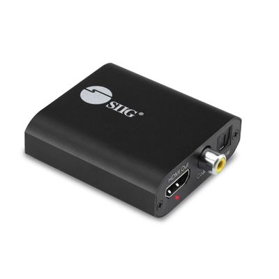 SIIG 4K HDMI Audio Extractor, 4K30Hz, HDCP 1.4, Audio Extract to Optical Toslink/Coaxial/ 3.5mm Simultaneously, Supports Digital 5.1/ PCM 2 Channel Audio (CE-H26Q11-S1)