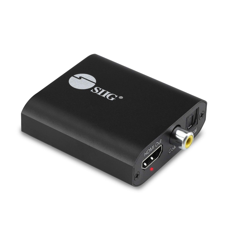 SIIG 4K HDMI Audio Extractor, 4K30Hz, HDCP 1.4, Audio Extract to Optical Toslink/Coaxial/ 3.5mm Simultaneously, Supports Digital 5.1/ PCM 2 Channel Audio (CE-H26Q11-S1)