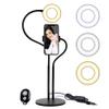 LED Ring Light Phone Holder with Bluetooth, USB Selfie Ring Light Phone Stand, Vlogging Live Stream Light Kit view 1