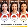 LED Ring Light Phone Holder with Bluetooth, USB Selfie Ring Light Phone Stand, Vlogging Live Stream Light Kit view 2