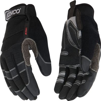 Kinco, 2041-XL, KincoPro General Synthetic Gloves with Pull-Strap - Form Fitting, Shock Absorbing, Durable, Abrasion Resistant, Breathable, Adjustable Wrist - Construction, Motorcycling - X-Large