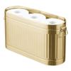 mDesign Large Steel Free Standing Toilet Paper Organizer, 6-Roll Tissue Storage Holder Container for Bathroom Floor, Fits Under Sink, Vanity, Shelf, In Cabinet, or Corner Oscar Collection - Soft Brass view 1