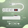 3 Outlet Power Strip - 14 AWG x 3C, 15 Amp Shock Proof, 3 Prong, White, (Pack of 2) - by Revpex view 2
