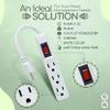 3 Outlet Power Strip - 14 AWG x 3C, 15 Amp Shock Proof, 3 Prong, White, (Pack of 2) - by Revpex view 3